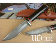 High Quality OEM Damascus Steel Hand Knife Collection Knife with Rare Ebony Handle UDTEK01214 